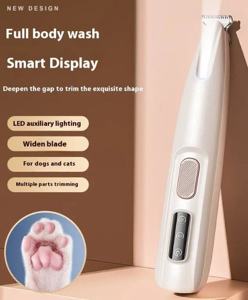 Pet paw trimmer with LED light for dog and cat grooming