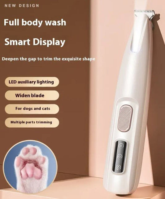 Pet paw trimmer with LED light for dog and cat grooming